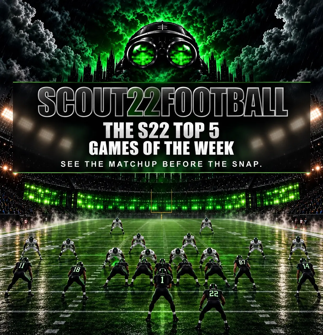 Scout22 Football Top 5 Games of the Week viewed from the S22 scouting press box